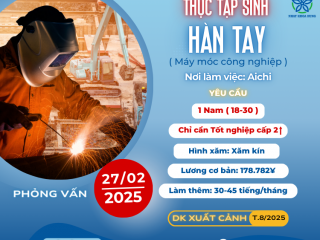 [AICHI] TTS Hàn Tay: Lương cao, việc ổn định tại Nhật Bản!