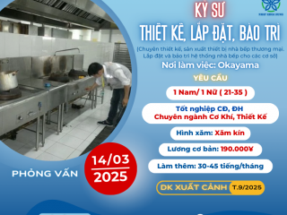 [OKAYAMA] 1 NAM KỸ SƯ DUY NHẤT THIẾT KẾ, LẮP ĐẶT, BẢO TRÌ BẾP