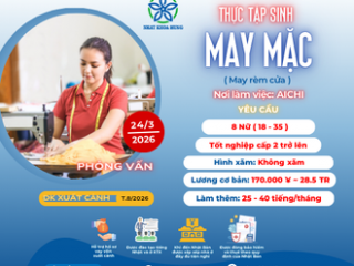 | AICHI | TUYỂN 8 NỮ LÀM VIỆC MAY MẶC TẠI NHẬT BẢN