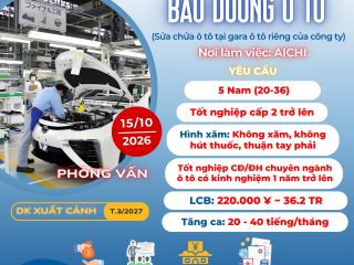 |AICHI| TUYỂN 5 NAM BẢO DƯỠNG Ô TÔ